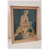 Image 1 : Original 1940's Pinup Girl Print By Elvgren In Original Frame Very Nice. Approx. 16 1/2" x 21"