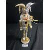 Image 1 : Very Unique Design "Jester w/Staff" Wood Nut Cracker Good Condition Approx. 16" Tall