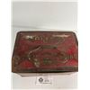 Image 2 : 1920's Union Leader Tobacco "Lunch Box" Tin, Bale Handle, Hinged Lid, Great Graphics
