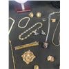 Image 8 : Vintage Jewelry Lot- Signed Cuff Links Hickok & Swank - Brooches Genuine Stone Necklace & More