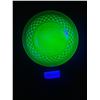 Image 1 : Uranium 8" Diamond Optic Green Depression Glass Plate- Excellent Condition, Nice Glow