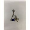 Image 2 : 2 Sterling Pendants Real Pearl 1" & Lapis 1.75"  Both Marked & Tested