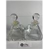 Image 2 : Pair of Glass Decanters w/Stoppers - 6" Tall