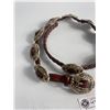 Image 2 : Quality Vintage Ladies Woven Leather Belt w/Silver Accents