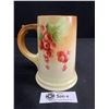 Image 2 : Vintage Belleek Black Mark Hand Painted Tankard - 6" Tall