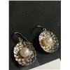 Image 2 : Unique Vintage Quality .925 Pearl In Shell Earrings