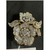 Image 2 : Stunning Designer Signed Nolan Miller Clear Rhinestone Figural Flower Brooch