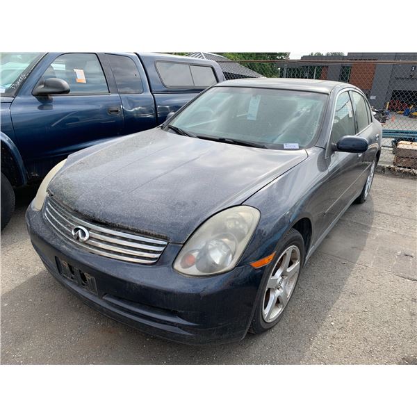 *TOW* 2003 INFINITI G35, 4DR SEDAN, BLACK, VIN JNKCV51E03M024932,
