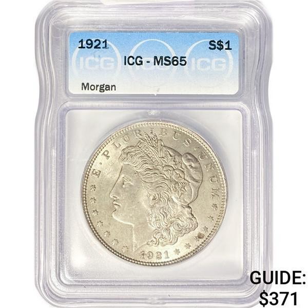 1921 Morgan Silver Dollar ICG MS65