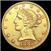 Image 1 : 1885 $5 Gold Half Eagle CLOSELY UNCIRCULATED