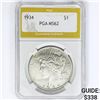 Image 1 : 1934 Silver Peace Dollar PGA MS62
