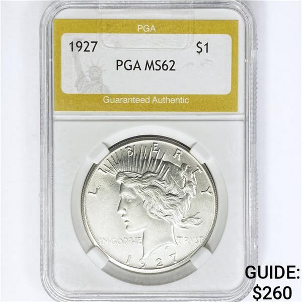 1927 Silver Peace Dollar PGA MS62