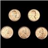 Image 1 : (5) 1909 Wheat Cents CLOSELY UNCIRCULATED