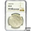 Image 1 : 1923-D Silver Peace Dollar NGC MS60