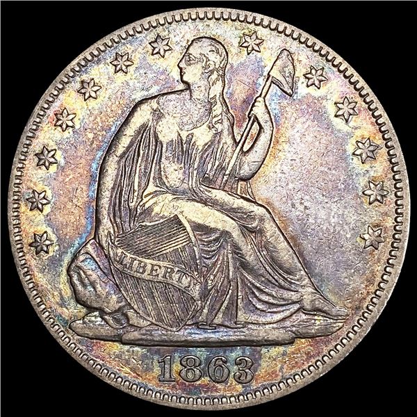 1863 Seated Liberty Half Dollar NEARLY UNCIRCULATE