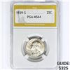 Image 1 : 1939-S Washington Silver Quarter PGA MS64