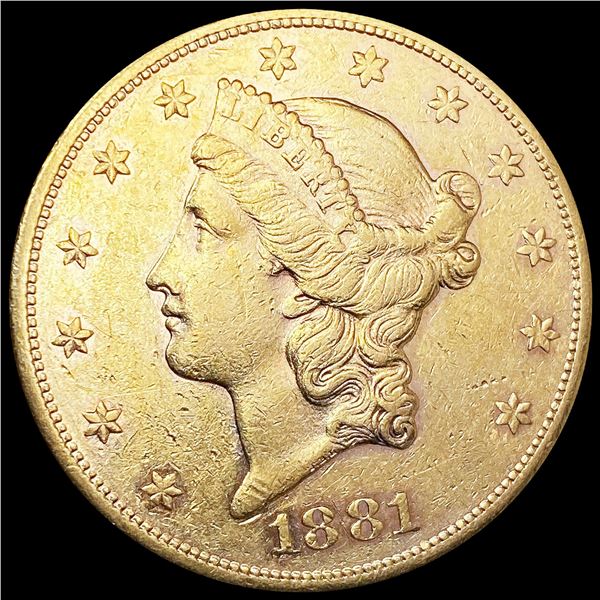 1881-S $20 Gold Double Eagle NEARLY UNCIRCULATED