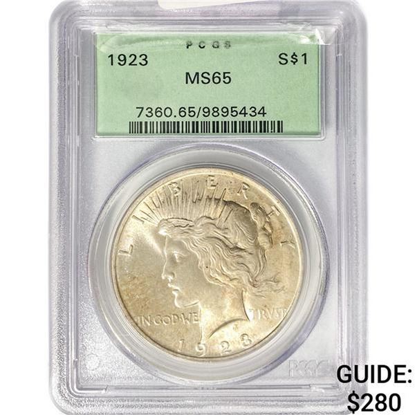 1923 Silver Peace Dollar PCGS MS65