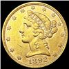 Image 1 : 1892 $5 Gold Half Eagle CLOSELY UNCIRCULATED
