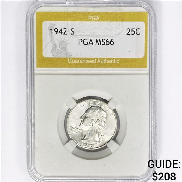 1942-S Washington Silver Quarter PGA MS66