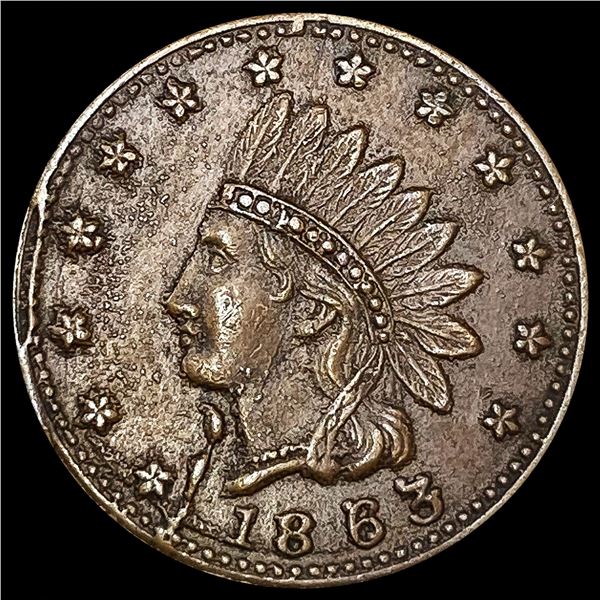 1863 Civil War Token ABOUT UNCIRCULATED