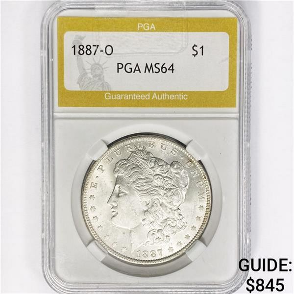 1887-O Morgan Silver Dollar PGA MS64