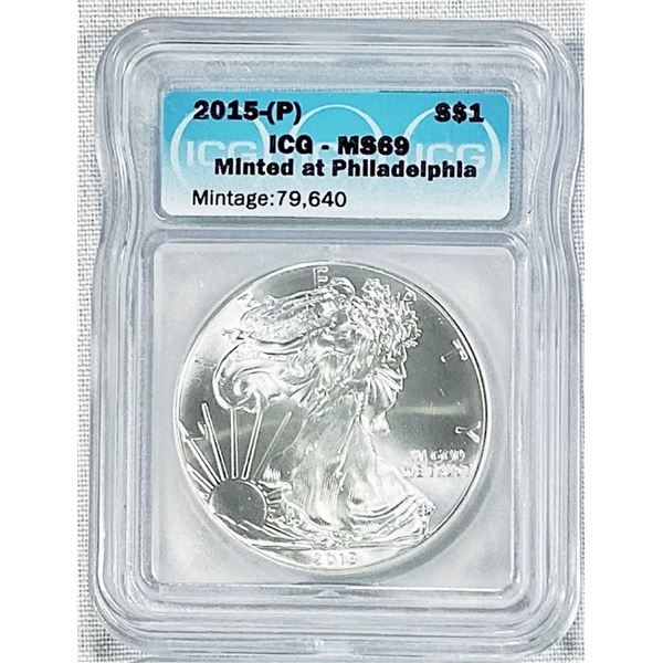 2015-P American Silver Eagle ICG-MS69 RARE P