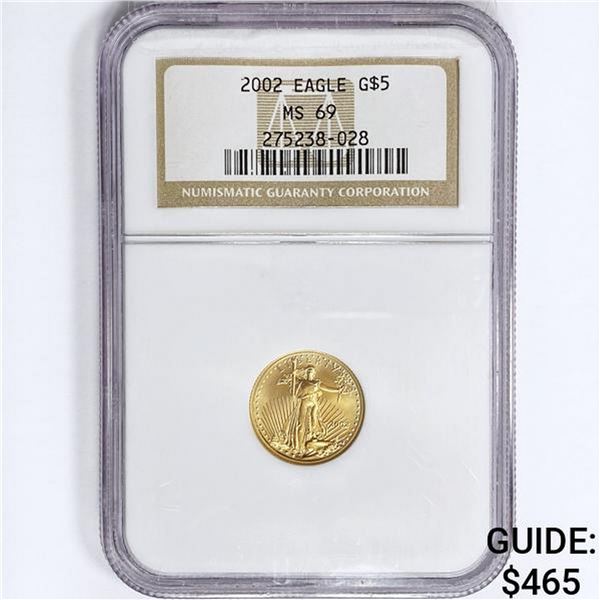 2002 $5 1/10oz American Gold Eagle NGC MS69