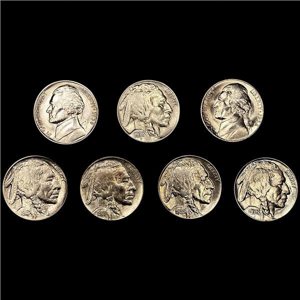 (7) US Nickels (1913, 1919, 1935, 1936, 1936-S, 19