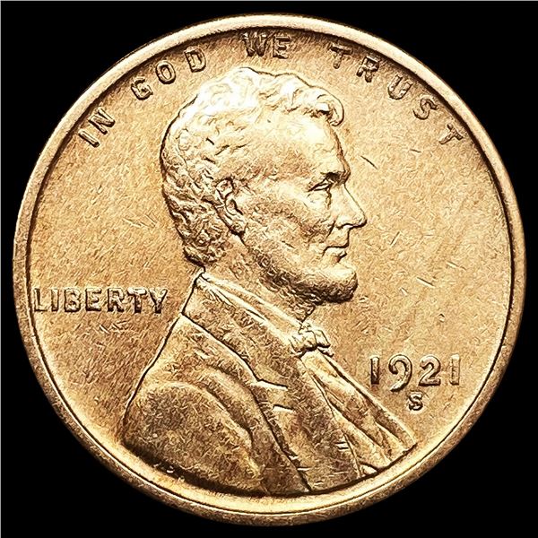 1921-S Wheat Cent CLOSELY UNCIRCULATED