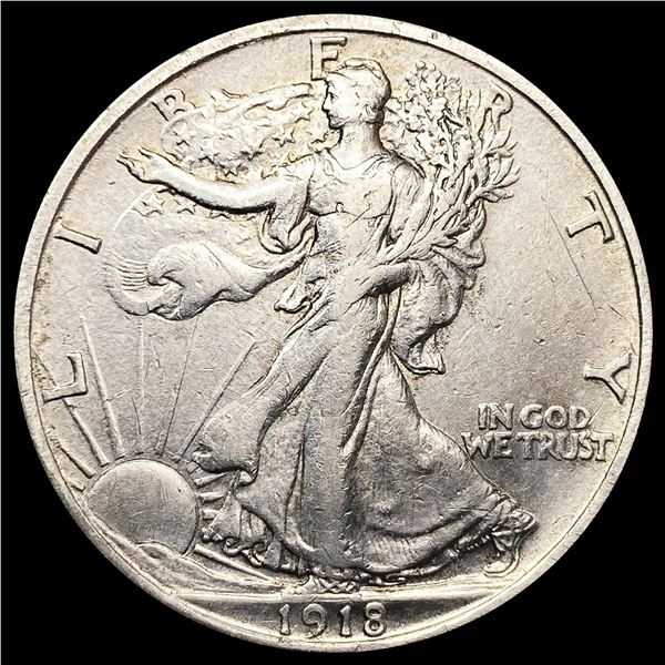 1918-D Walking Liberty Half Dollar LIGHTLY CIRCULA