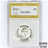 Image 1 : 1942-S Washington Silver Quarter PGA MS65