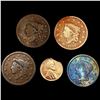 Image 1 : (5) Varied US Cents (1833, 1837, 1838, 1845, 1953-
