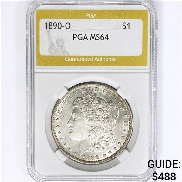 1890-O Morgan Silver Dollar PGA MS64