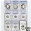 Image 1 : 1942-1978 Set(9) 3 Ike $1, 5 Jefferson 5C, Kennedy
