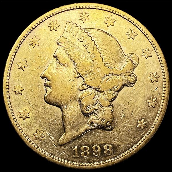 1898-S $20 Gold Double Eagle LIGHTLY CIRCULATED