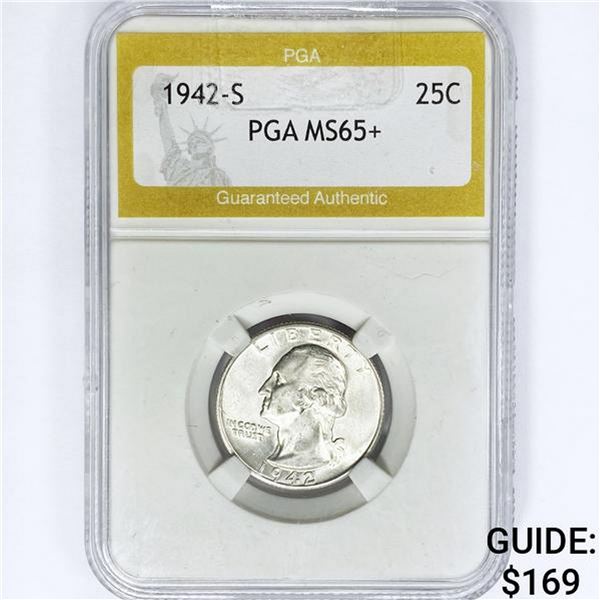 1942-S Washington Silver Quarter PGA MS65+