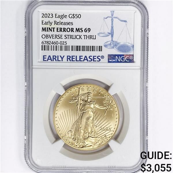 2023 $50 1oz AGE NGC MS69 Struck Thru