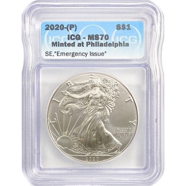 2020-P American Silver Eagle ICG MS70