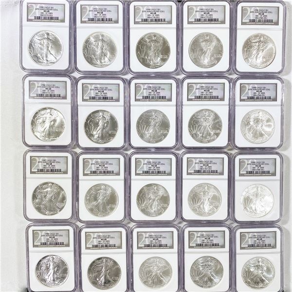 1986-2005 Silver Eagle Collect. (20 Coins) NGC