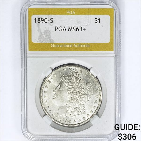 1890-S Morgan Silver Dollar PGA MS63+