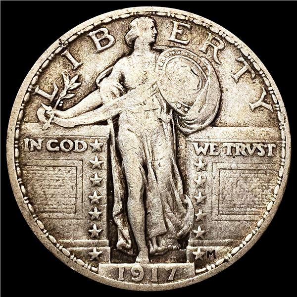 1917 T2 Standing Liberty Quarter NICELY CIRCULATED