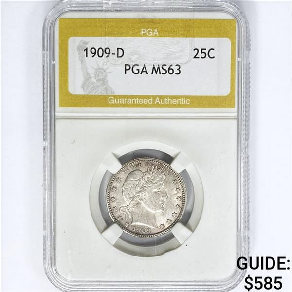 1909-D Barber Quarter PGA MS63