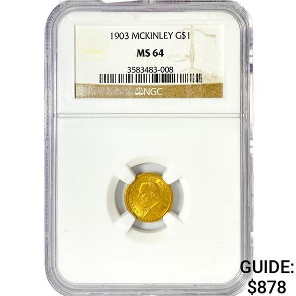 1903 McKinley Rare Gold Dollar NGC MS64