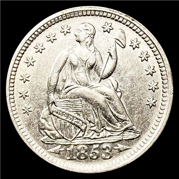 1853 Arws Seated Liberty Half Dime UNCIRCULATED