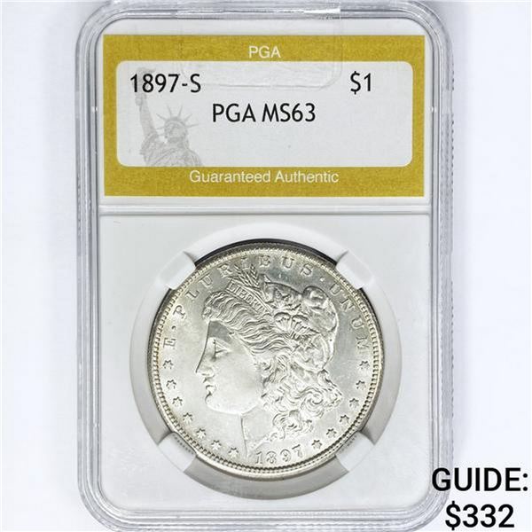 1897-S Morgan Silver Dollar PGA MS63