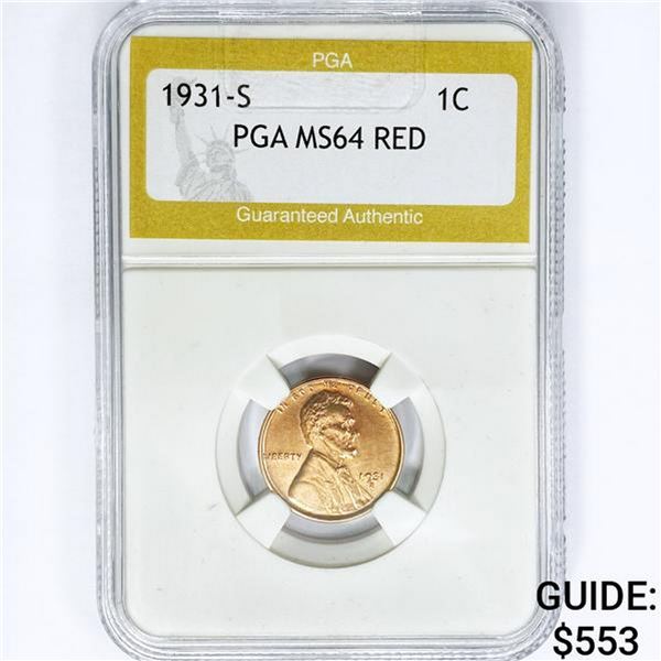 1931-S Wheat Cent PGA MS64 RED