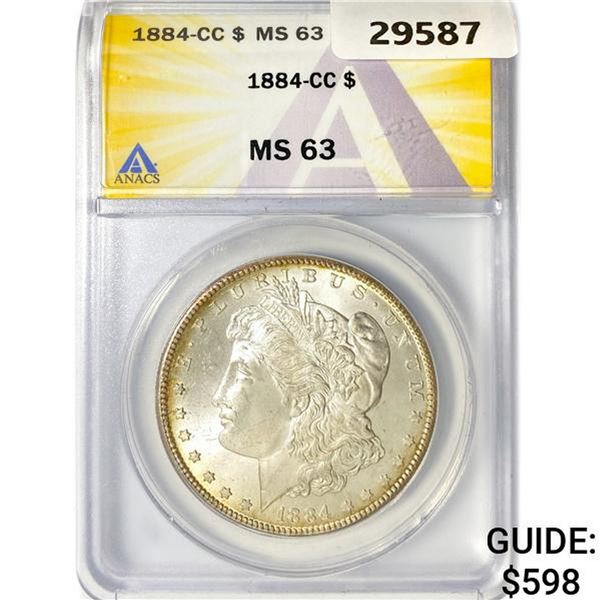 1884-CC Morgan Silver Dollar ANACS MS63