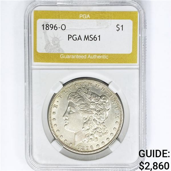 1896-O Morgan Silver Dollar PGA MS61