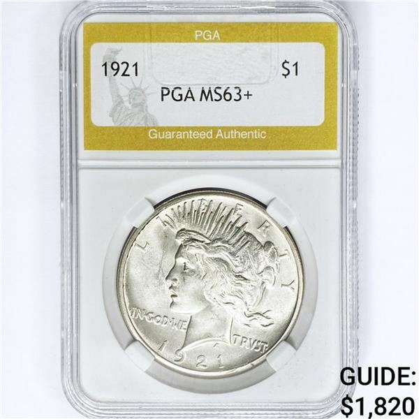 1921 Silver Peace Dollar PGA MS63+